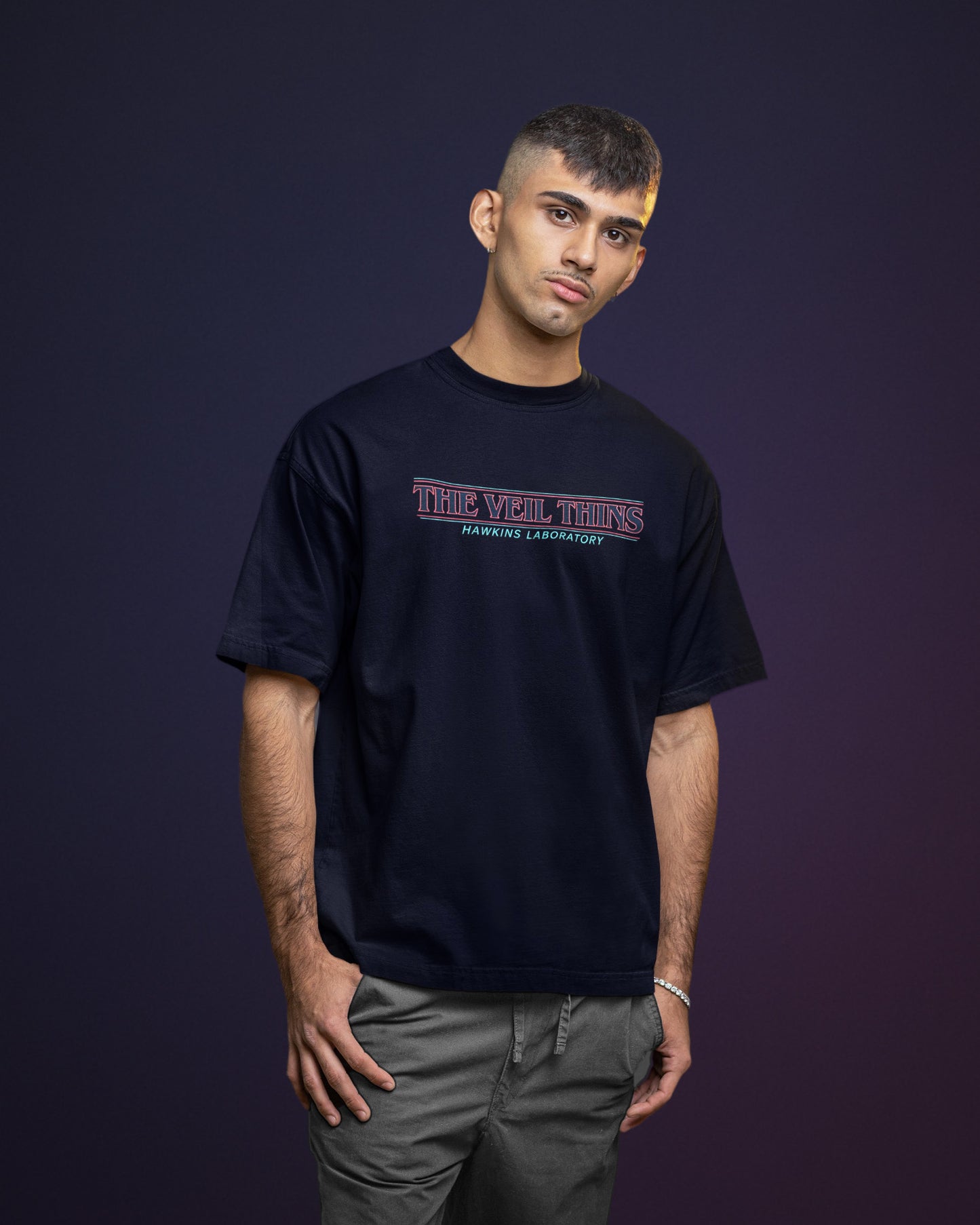 The Veil Thins: Men's Graphic Printed Oversized Fit
