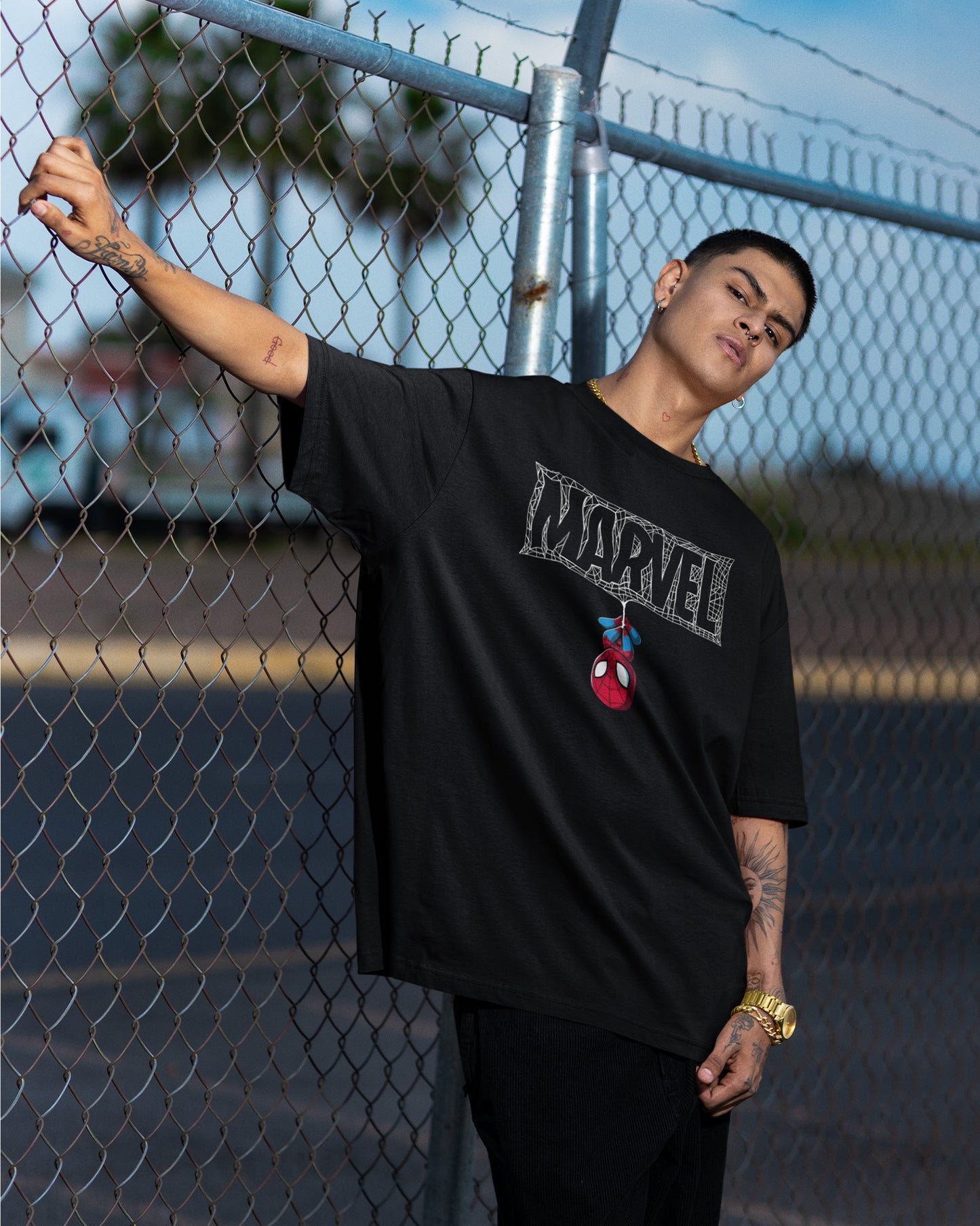 Marvel : Men's Graphic Printed Oversized Fit