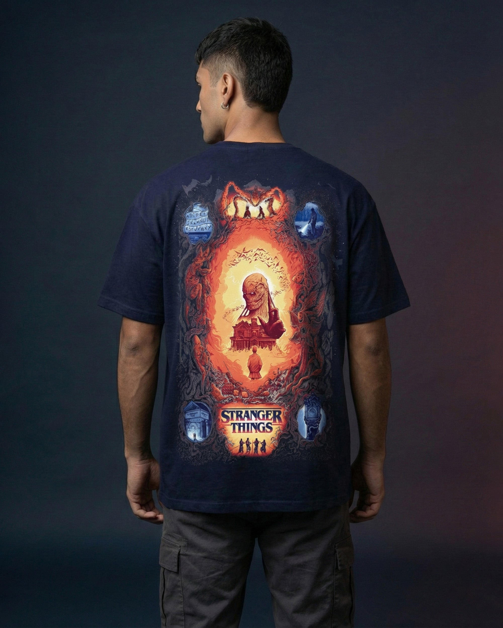 Stranger Things: Vecna Edition Graphic Printed Oversized Fit